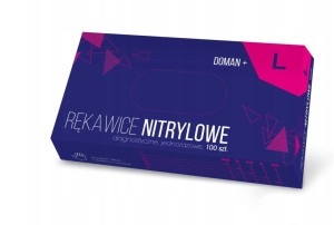 Rękawiczki Nitrylowe Doman + 100 sztuk rozmiar L