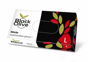 Doman Black Olive Rękawica Czarne L nitylowe 100 szt. (bezpudrowe)