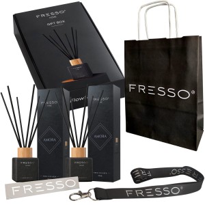 ZESTAW FRESSO GIFT BOX HOME DYFUZOR ZAPACHOWY Z PATYCZKAMI AMORA
