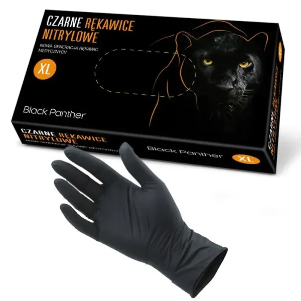 Doman Black Panther rękawice nitrylowe CZARNE rozmiar XL